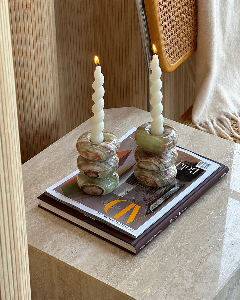 The Bubble Candleholder; Green Onyx – Shoppe Clover